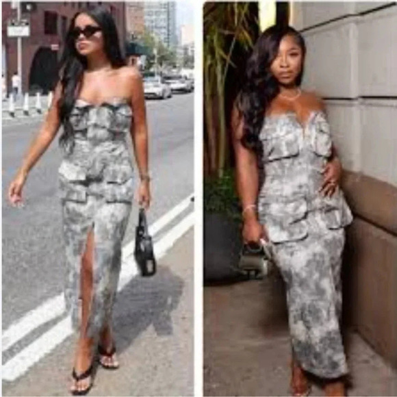 NWT ZARA “ the fitted Cargo dress in print Size Small - Picture 1 of 11